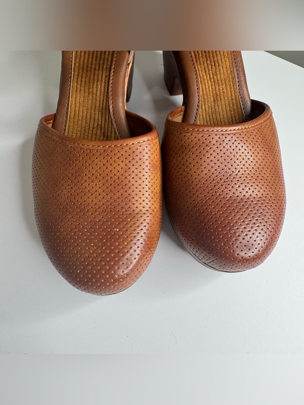 Born Brown Leather Mary Jane Wedge with Buckle - Picture 5 of 11
